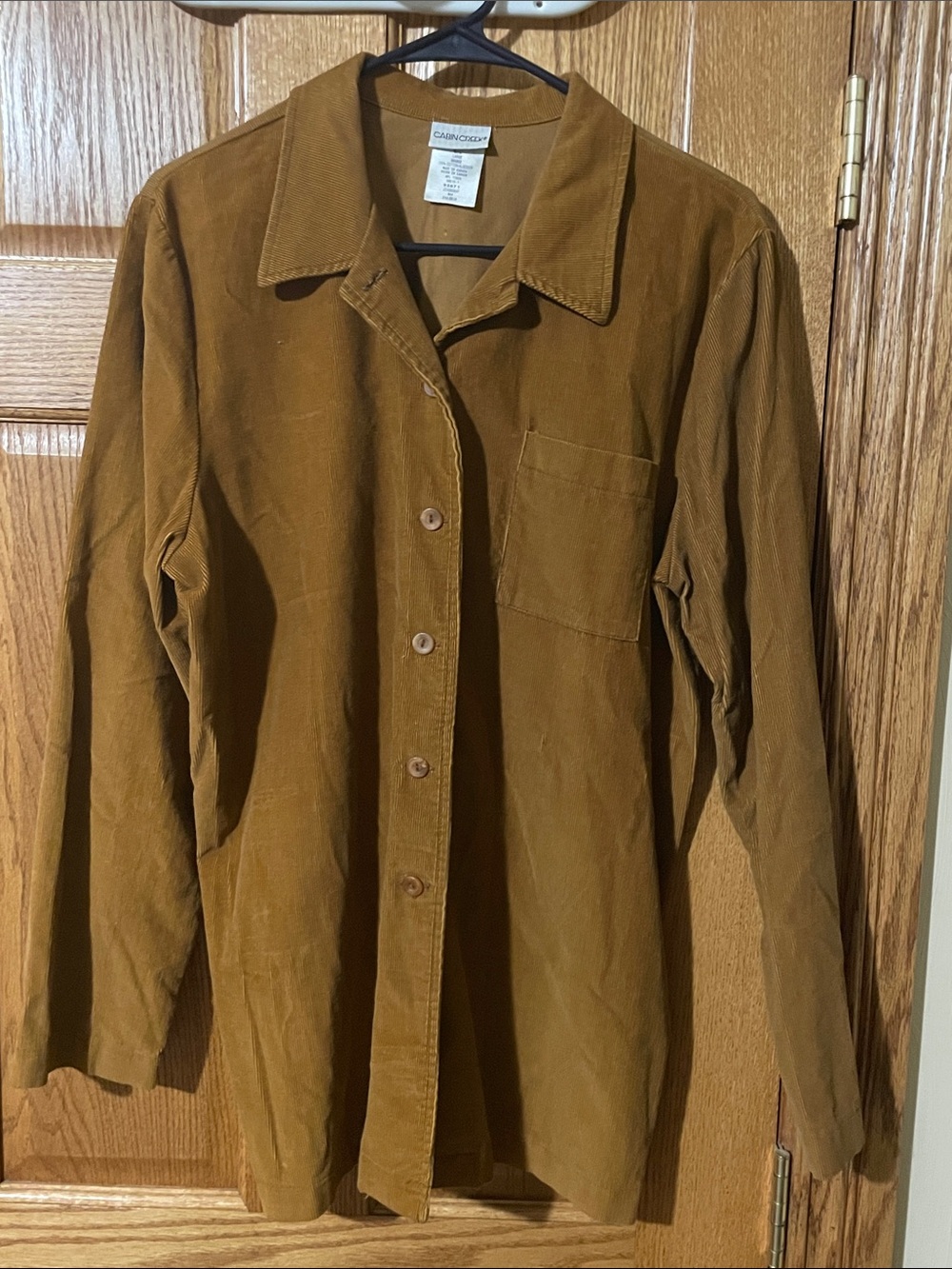 Cabin Creek Women's Corduroy Button-Down Shirt in Rust Brown